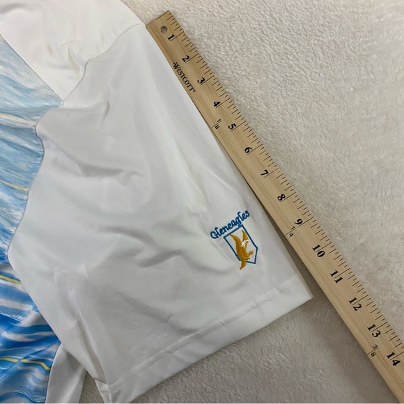 NWT Gleneagles Greg Norman Play Dry Golf Polo Shirt Mens XXL 2XL White Stripe - Picture 14 of 14